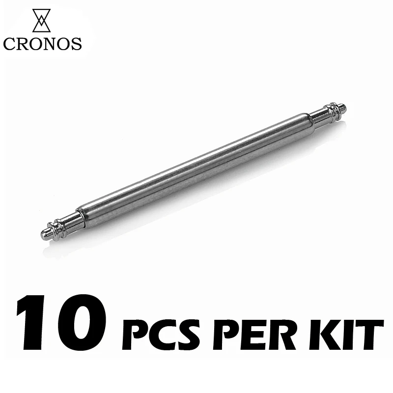 Zatvarači šipke Cronos od nehrđajućeg čelika za remen remen za sat 1,5 mm 1,8 mm 14-24 mm 10 kom. u paketu