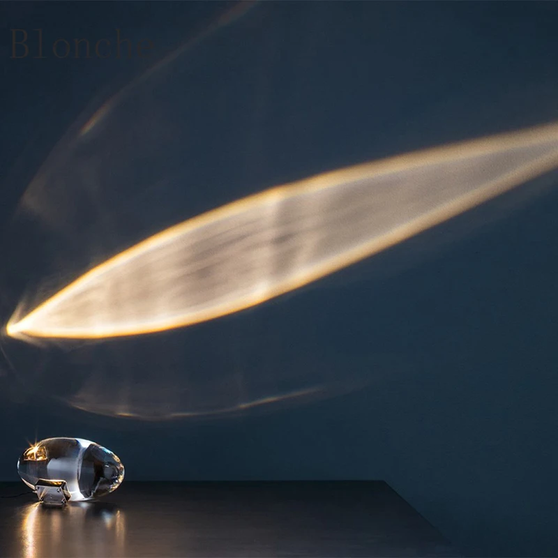 Talijanska kristalna lampe u obliku jaja, Projekcija lampa Eye of the Sky, Mali stolić za Dnevni boravak, Dizajn, Rasvjeta u art-deco stilu