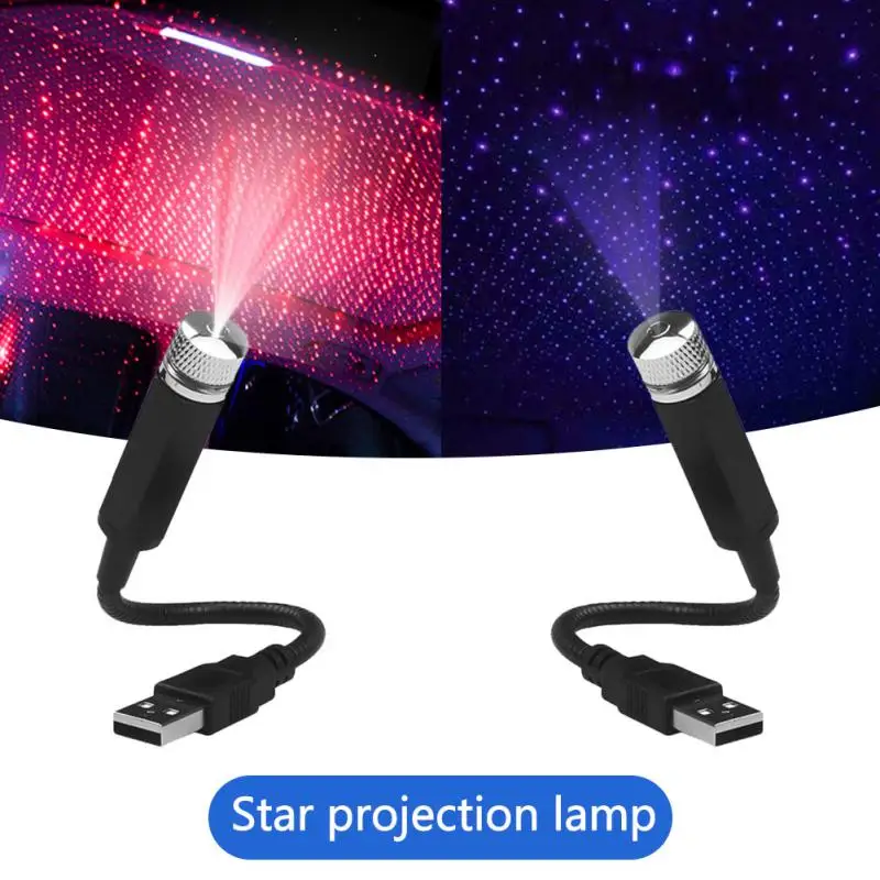 Mini-Auto Stropni Проекторная Žarulja LED Star Night Light USB Unutrašnjost Romantična Atmosfera Ukrasna Svjetlo Interna Okolina Zvjezdana Lampa