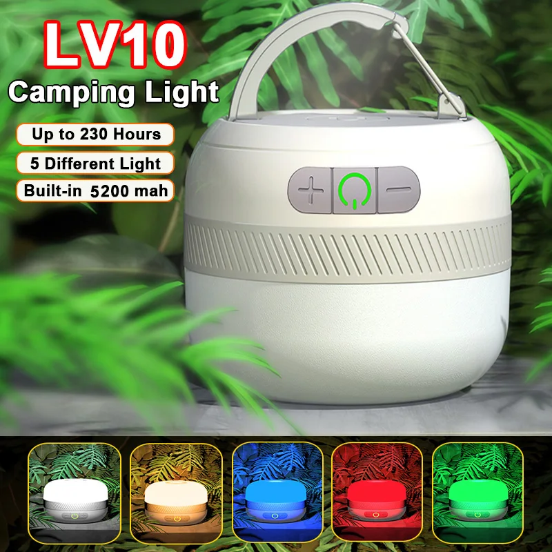 5200 mah Novo Svjetlo Za Kampiranje Solarni Vanjski USB Punjenje 6 Način šator svjetlo ručni Fenjer Noćni Panik Svjetiljka Svjetiljka za Kamp