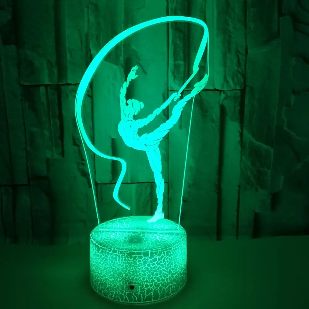 Ritmička Gimnastika Traka Plesačica 3D Lampa 7 Boja Led noćno svjetlo USB Lampe za Noćni noćno svjetlo samostojeća Umjetnički Teretanu