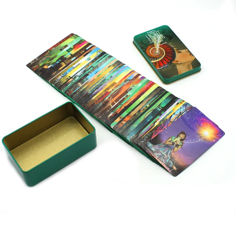 Špil Tarot Svijetle Vidioci u kutiji kutija s Zlatne Rubom Za Početnike Gatanje Kartaška igra Proročanstvo Svijetle Vizionara Špil od 78 Karata