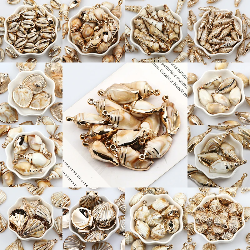 Pozlaćeni Akrilne Perle U Obliku Školjke Plastični Spiralni Privjesci U Obliku Školjke Za Izradu Nakita DIY Ručni Rad Ogrlica Narukvica Obrt