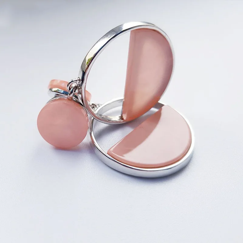 Mini-Oblik Slatka Roza Bijela, Akril Naušnice-Roze Okruglog Presjeka Od Nehrđajućeg Čelika Za Uši