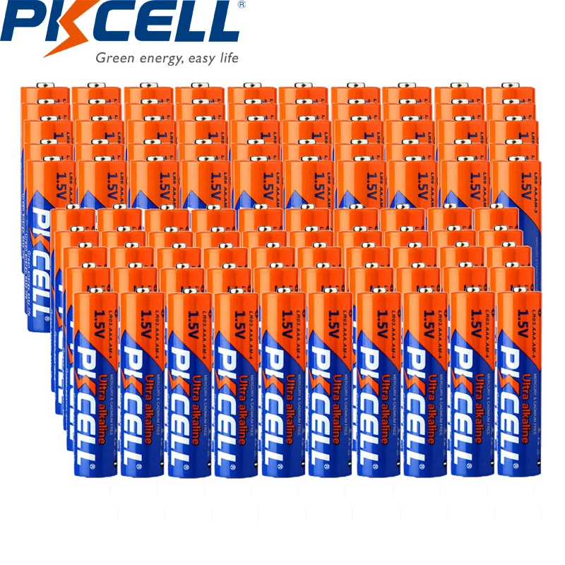 (100 kom. u pakiranju) PKCELL 50 kom. baterije tipa LR6 AA i 50 kom. baterije tipa LR03 AAA 1,5 v alkalne baterije za igračke, Alat Sati