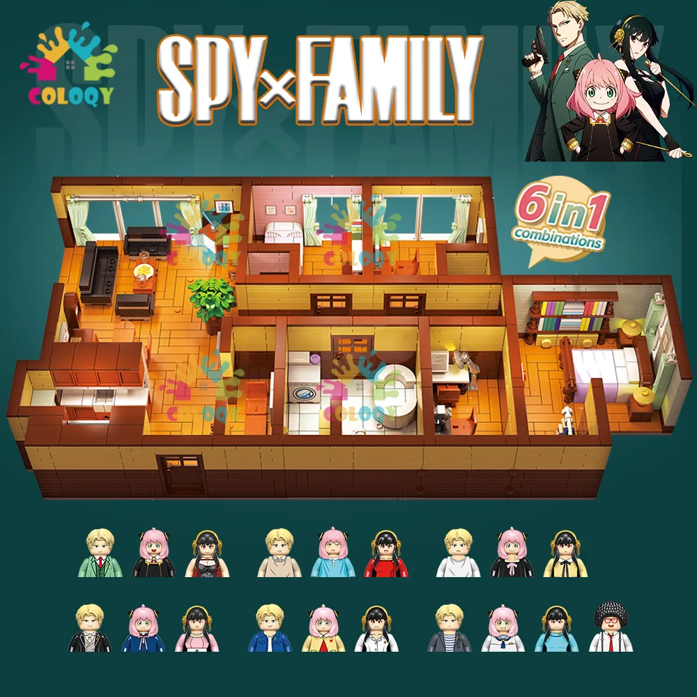 Popularni Anime Arnia Spy x Obiteljska Dnevni boravak Gradivni Blokovi Mini Figurice Kuća od Cigle Igračke Za Djecu Božićne Darove