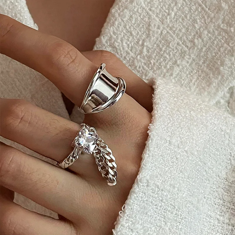 Cool Lanac Bling Cirkon Otvorena Pljuska Prsten Na Prst Za Žene I Djevojčice Nova Moda Podesiva Nakit Poklon Večernje prsten donje