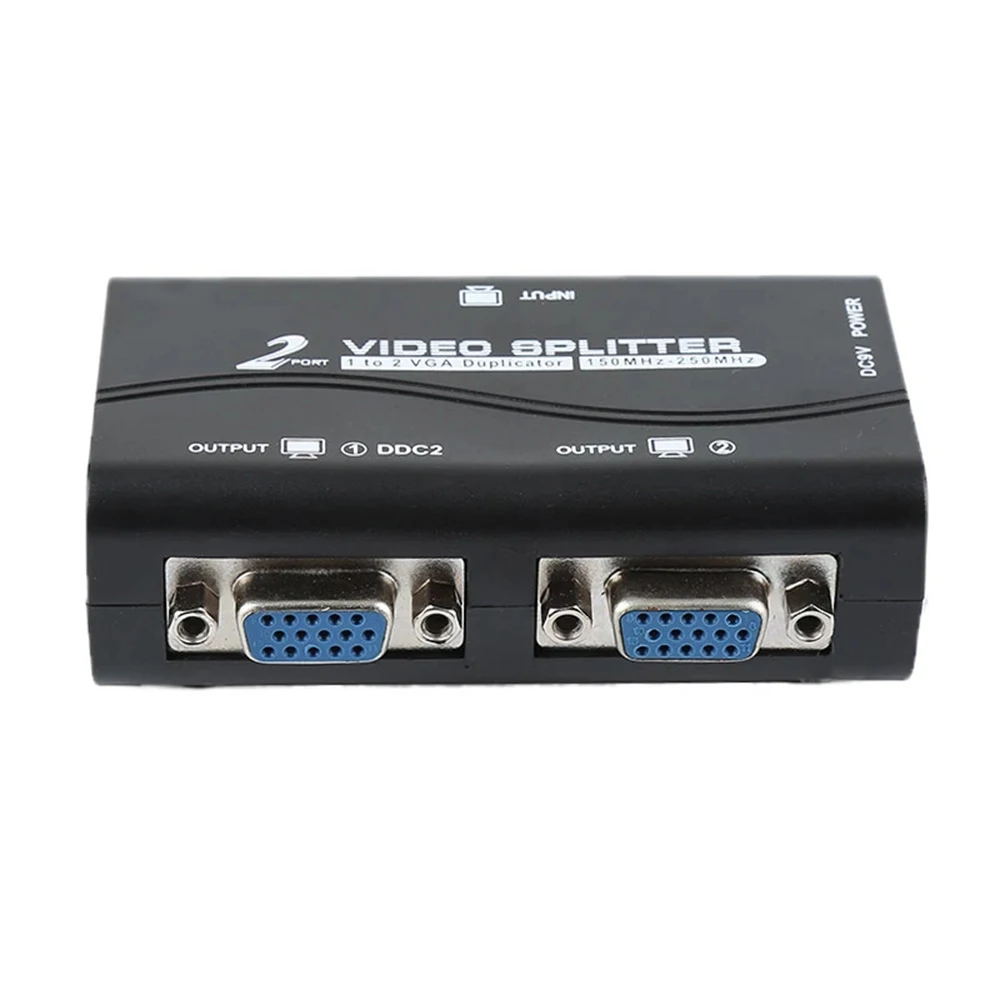 1 PC-2 Monitora 1 2 Podijeljen Zaslon VGA Video Splitter Splitter za Umnažanje Adapter s USB kabelom