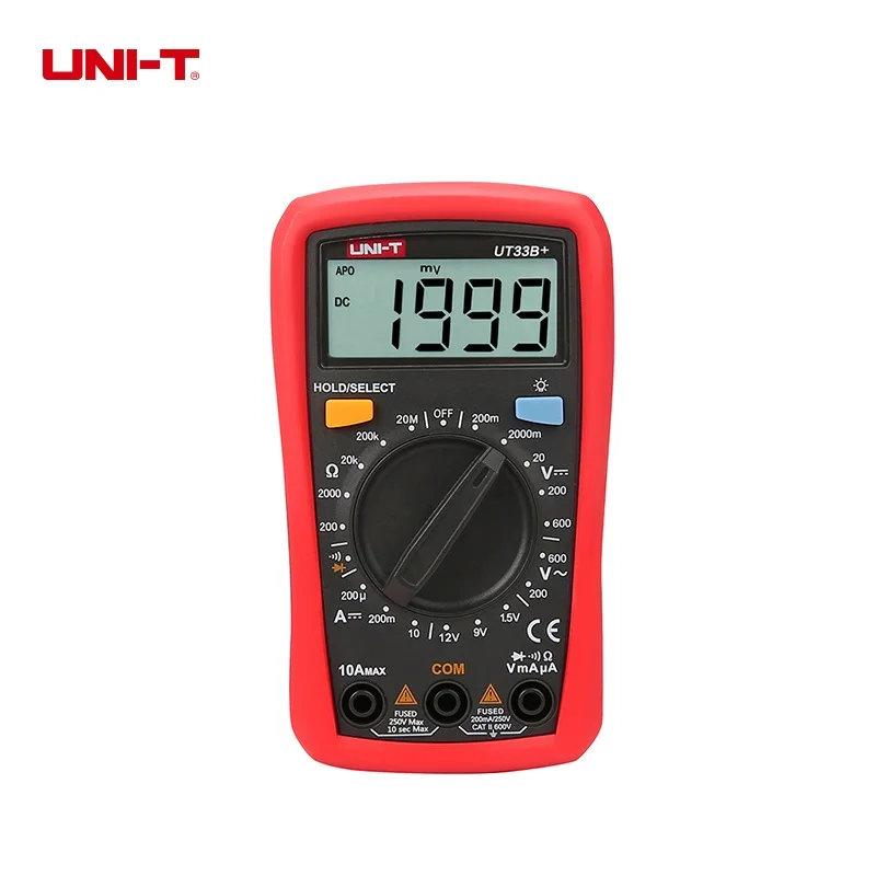 Multimetar veličine dlana UNIT; UT33A +/UT33B +/UT33C +/UT33D + Test otpora/kapacitet/temperatura/NCV, pozadinsko Osvjetljenje