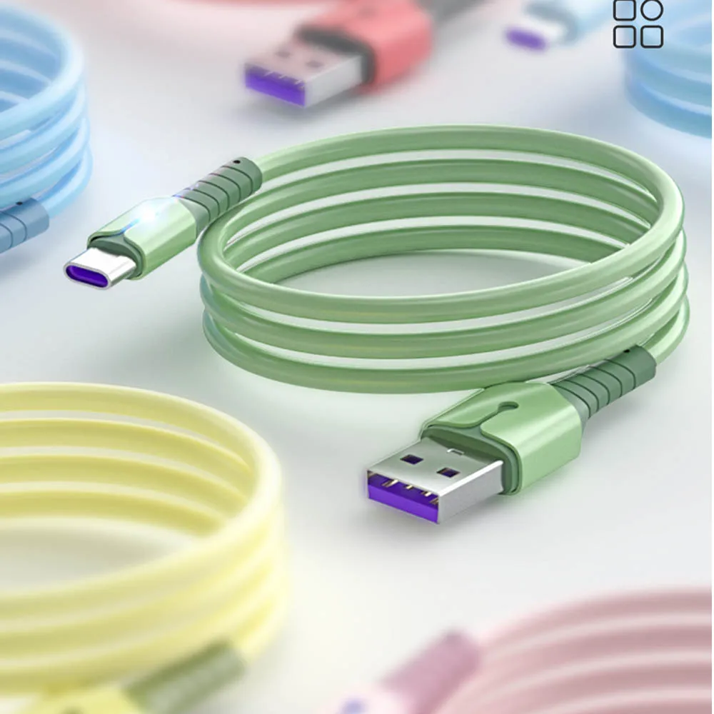 1 M 5A kabel za brzo punjenje tekući silikon s lako kabel za prijenos podataka za punjač kabel mobilnog telefona Type-c