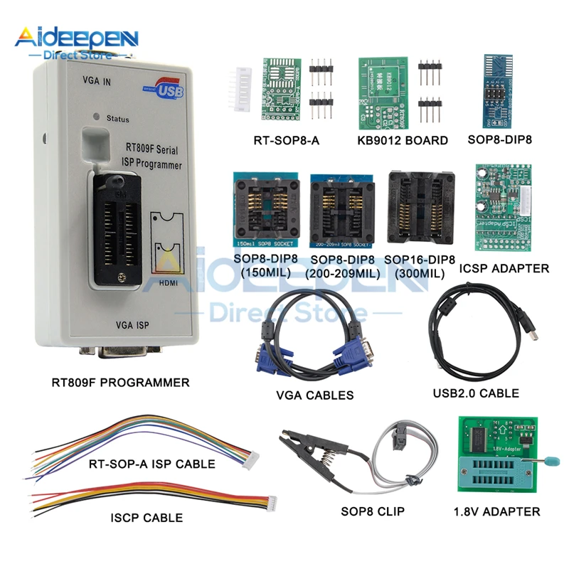 Najnoviji RT809F ISP-Programer/RT809 LCD USB Programer Alati za Popravak 24-25-93 Serise IC S 11 Adapterima Naknada