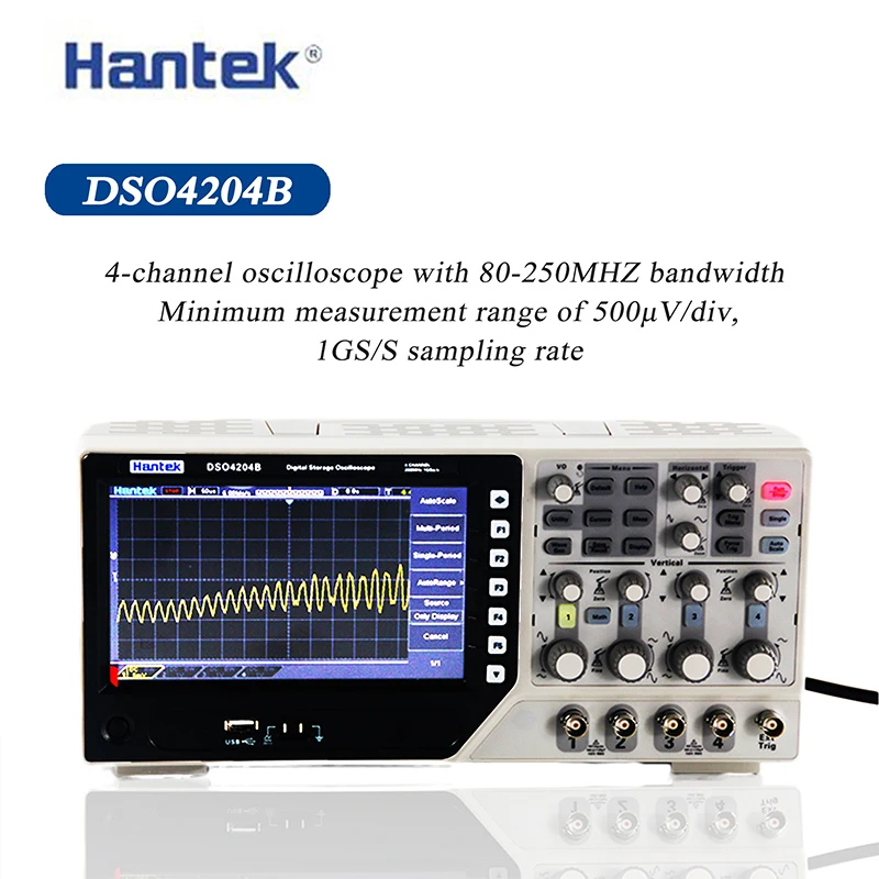 Hantek DSO4084B DSO4104B DSO4204B DSO4254B Digitalni Osciloskopi 80-200 Mhz 1GS/s Frekvencija uzorkovanja LDC Prikaz Električni Osciloscopio