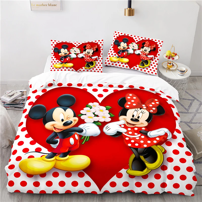 Disney Mickey I Minnie Mouse Crtani Set Posteljine Lijep Par Jedan Blizanac Puni Kralj Deka Dar Dječji Dar Дропшиппинг