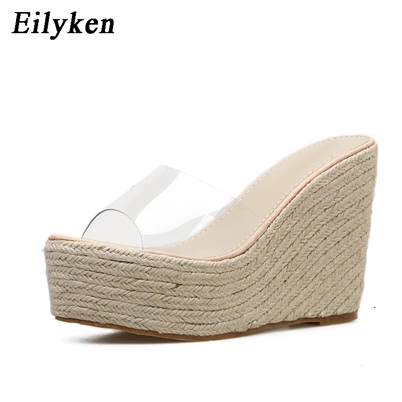 Eilyken/2023 godine Nove ljetne Modne ženske papuče na танкетке od PVC-a, Sandale, Casual cipele, Veličina 34-40