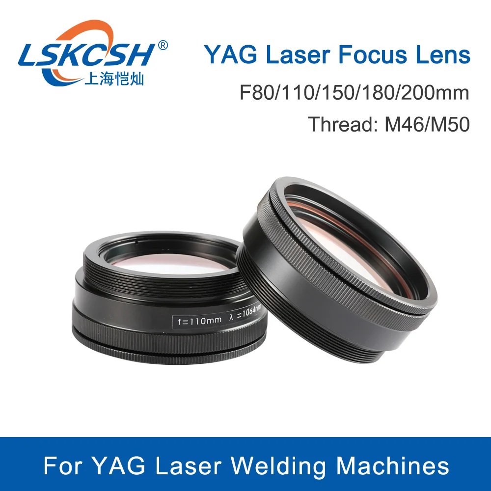 Objektiv M50 fokusa lasera LSKCSH YAG 3 objektiva kombinaciji Scews M50 fokusira 80 110 120 150 180 200mm 1064nm za zavarivanje aparat YAG lasera