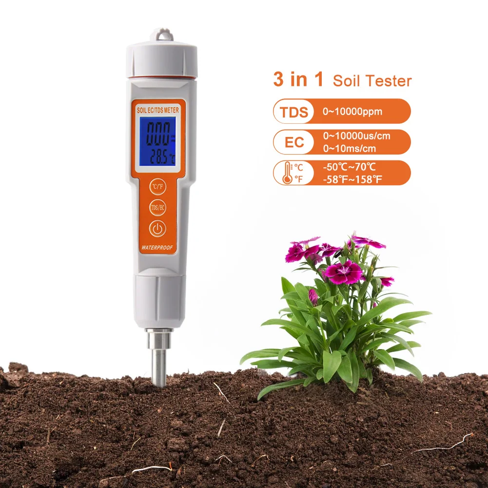 Prijenosni Analizator Vrtna tla Staklenika Matrica Tla EC Metar Vrt Cvijeće i Trava EC Mjerenje Temperature