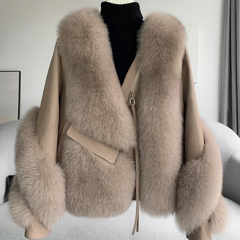 ZDFURS*Fox fur coat women ' s short 2021 new ovce fur integrated coat kaput donje jesen пуховик ženski 2021 kaput zimski