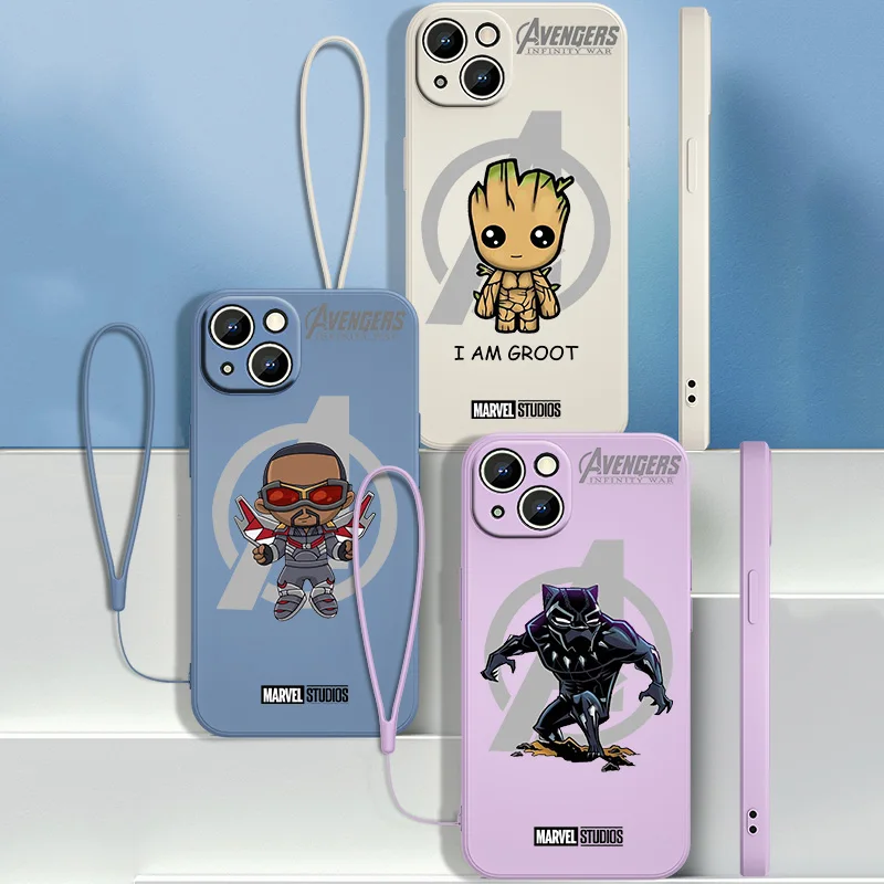 Osvetnici junak Marvel Za Apple iPhone 13 12 11 Pro Max mini XS XR X 8 7 6S 6 Plus Tekući Uže Torbica Za Telefon od TPU Torbica Capa