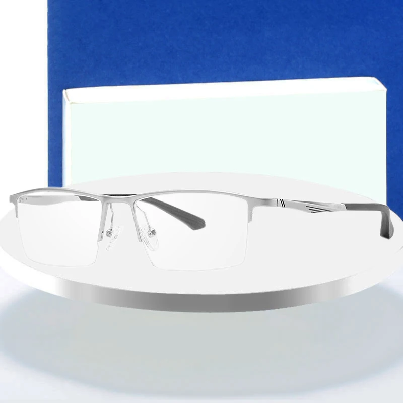 Naočale u Metalnom Ivicom s Pola Okviri Za Muškarce i Žene u retro-Poslovnom Stilu, Novi Upis, Optički Naočale s Anti-Plavo Svjetlo
