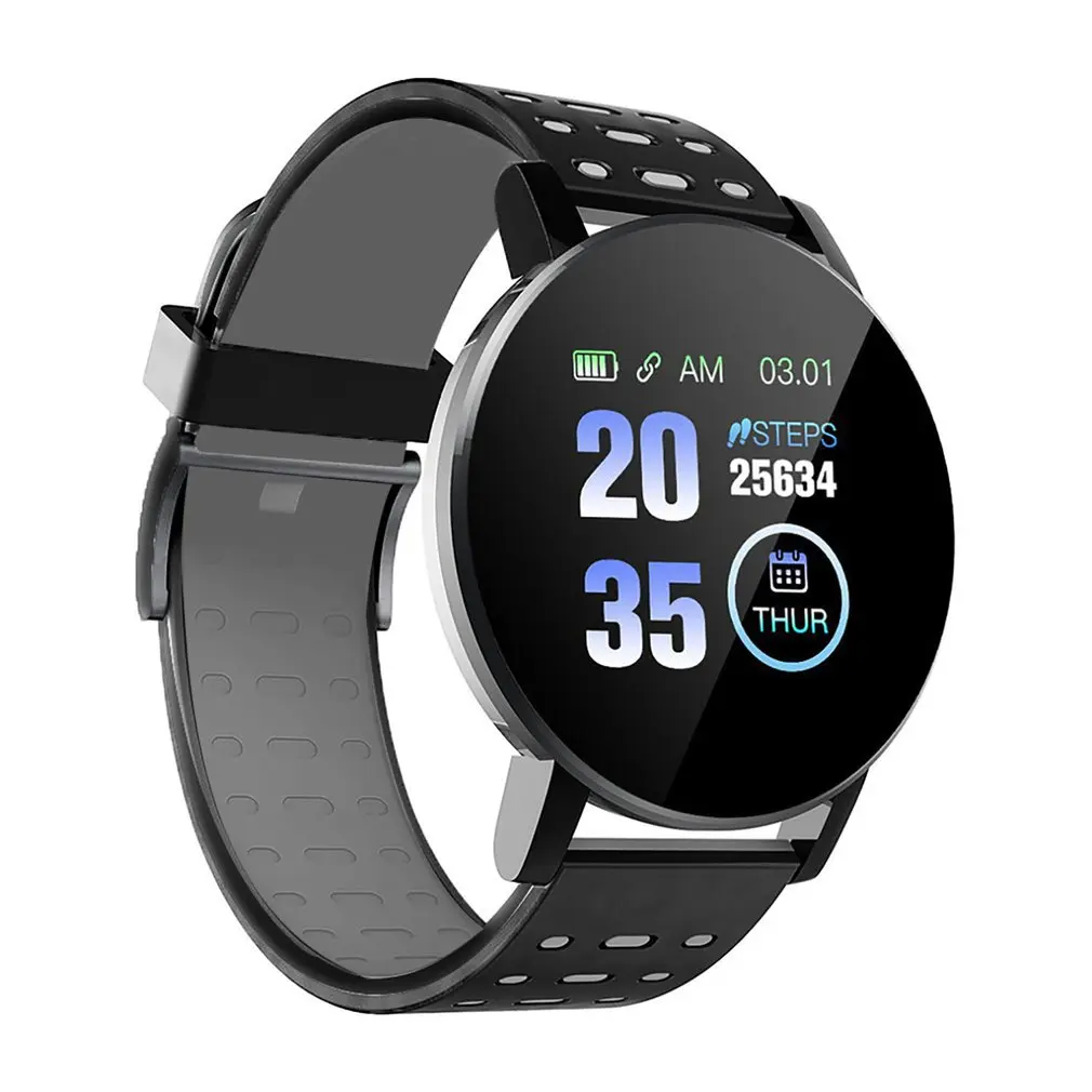Novi 119 Plus Smart Satovi Za Muškarce Instrumenti Za Mjerenje Krvnog Tlaka, Vodootporan Sportski Okrugli Za Žene Smartwatch Fitness Tracker Za IOS I Android