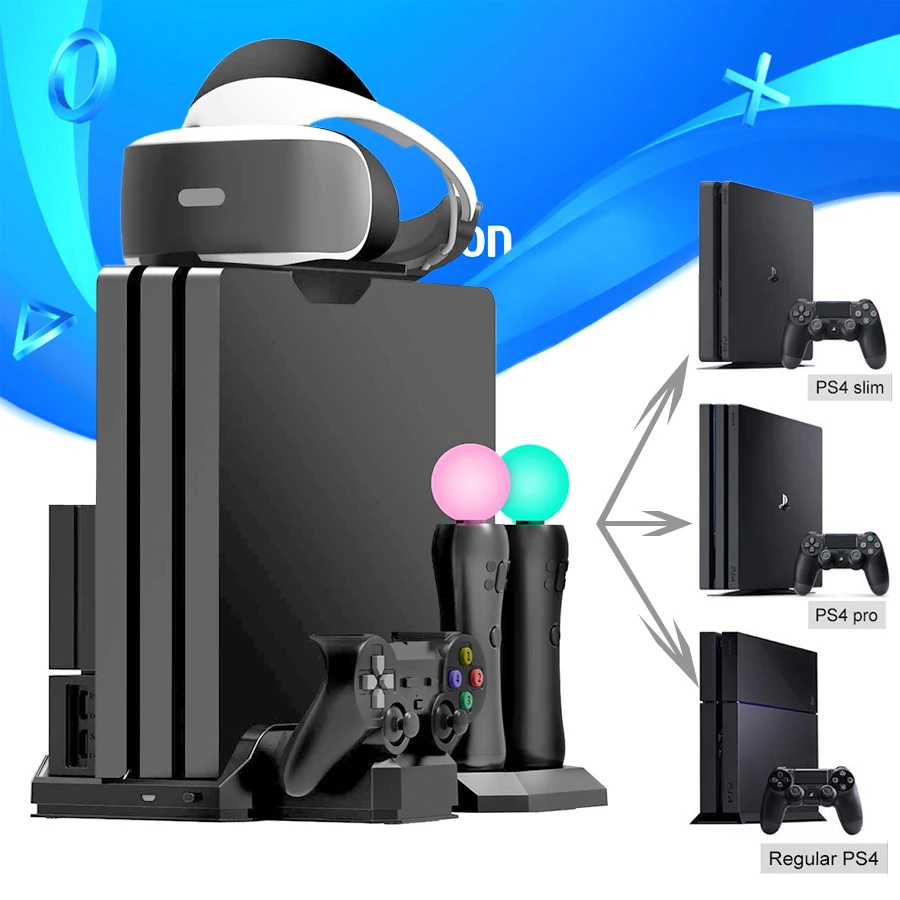 PS4 Pro Slim / PS VR Move Višenamjensko Postolje za Hlađenje i priključne stanice za Punjenje kontrolera za Playstation 4 i PSMove