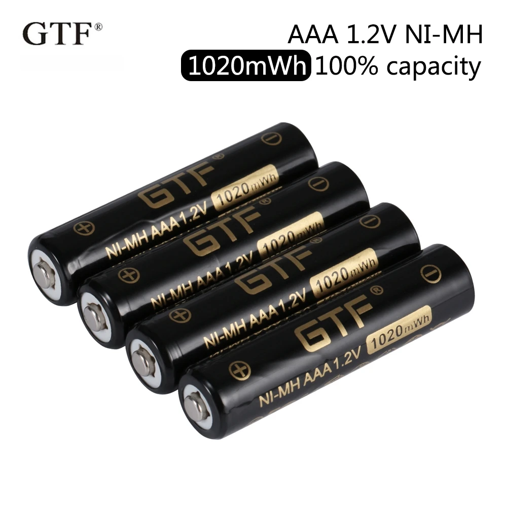 GTF 1,2 850 mah AAA NI-MH baterija 1020 МВтч 100% kapacitet punjiva baterija za Kamere Svjetiljku Igračka 1,2 U NI-MH baterije