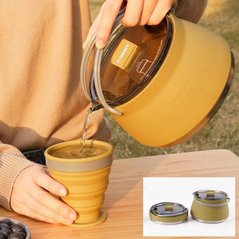 Silikon Za Vodu Sklopivi Prijenosni Polje Kamp Otvoreni Plamen Kava Čaj Trake Štednjak Vanjski Kamp Pješačenje Backpacking Lonac