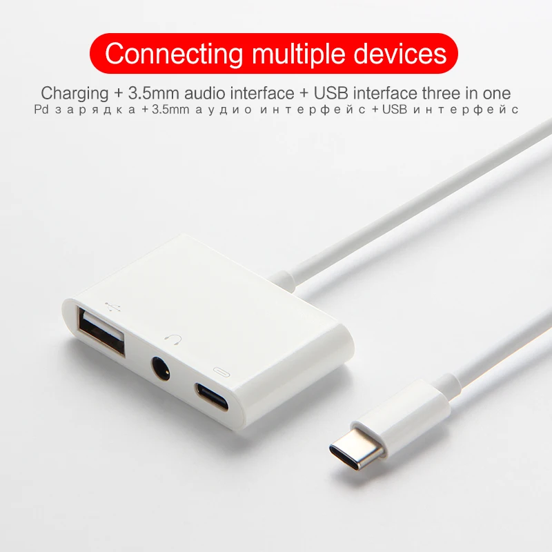 USB C na USB punjenja 3,5 mm AUX Adapter za slušalice Za Chuwi Hi Pad Hipad Plus X UBook X Pr Type C do аудиокабелю za slušalice s priključkom 3,5