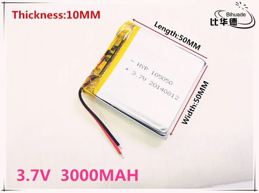 3,7 3000 mah 105050 Litij-Polimer Li-Ion li-ion Baterija za Akumulatorske baterije Za Mp3 MP4 MP5 GPS Oprema za PSP bluetooth mobilni