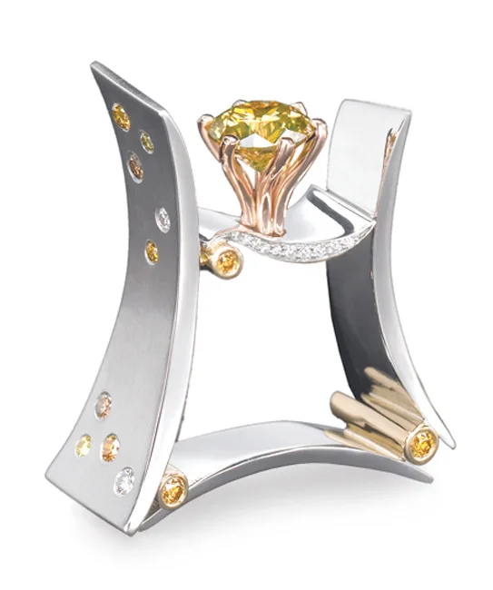Luksuzni Muški Ženski Kvadratnom Crystal Kamen Prsten Žuta Gorski Kristal Svadbeni Nakit Obećanje Vjenčano Prstenje Za Muškarce I Žene