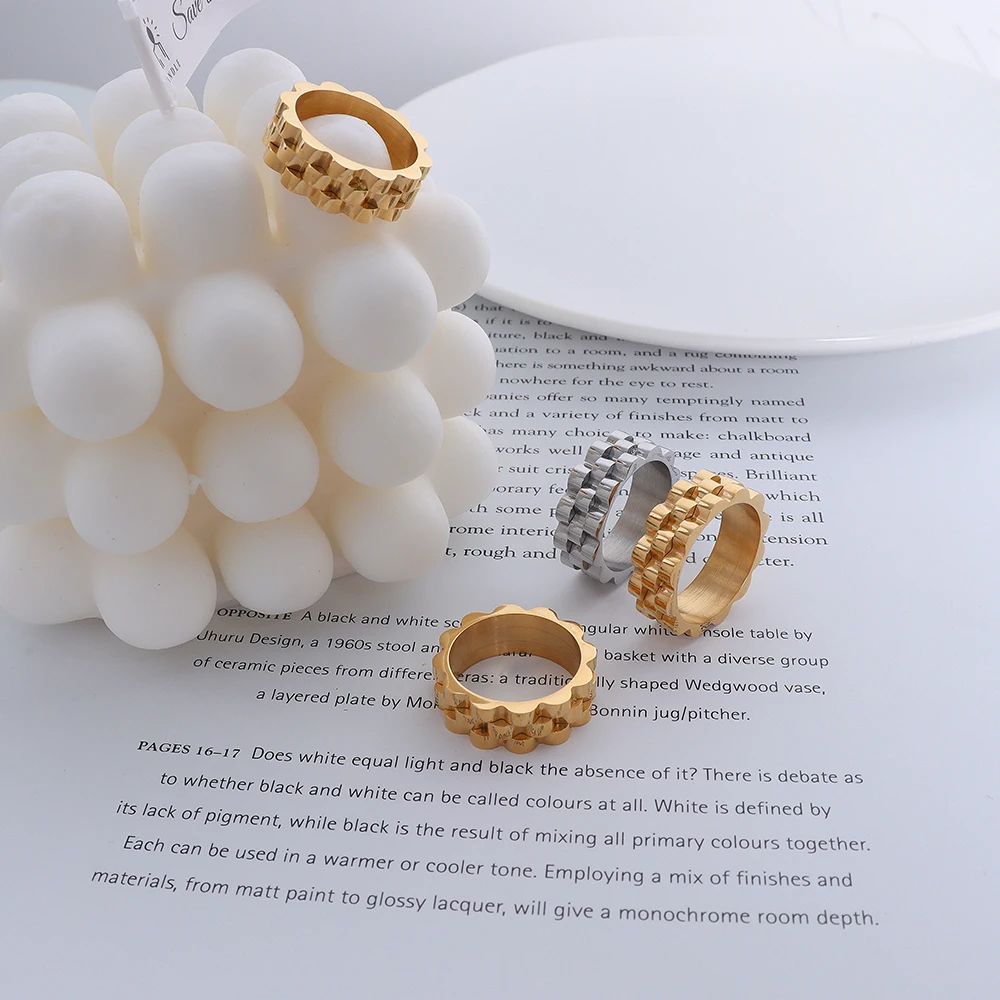 Moderan Dizajn Jednostavan Remen Klasicni Prsten Od Nehrđajućeg Čelika Zlatne Boje Muški Prsten Visoke Kvalitete Ženski Nakit Korejski Poklon Za Rođendan